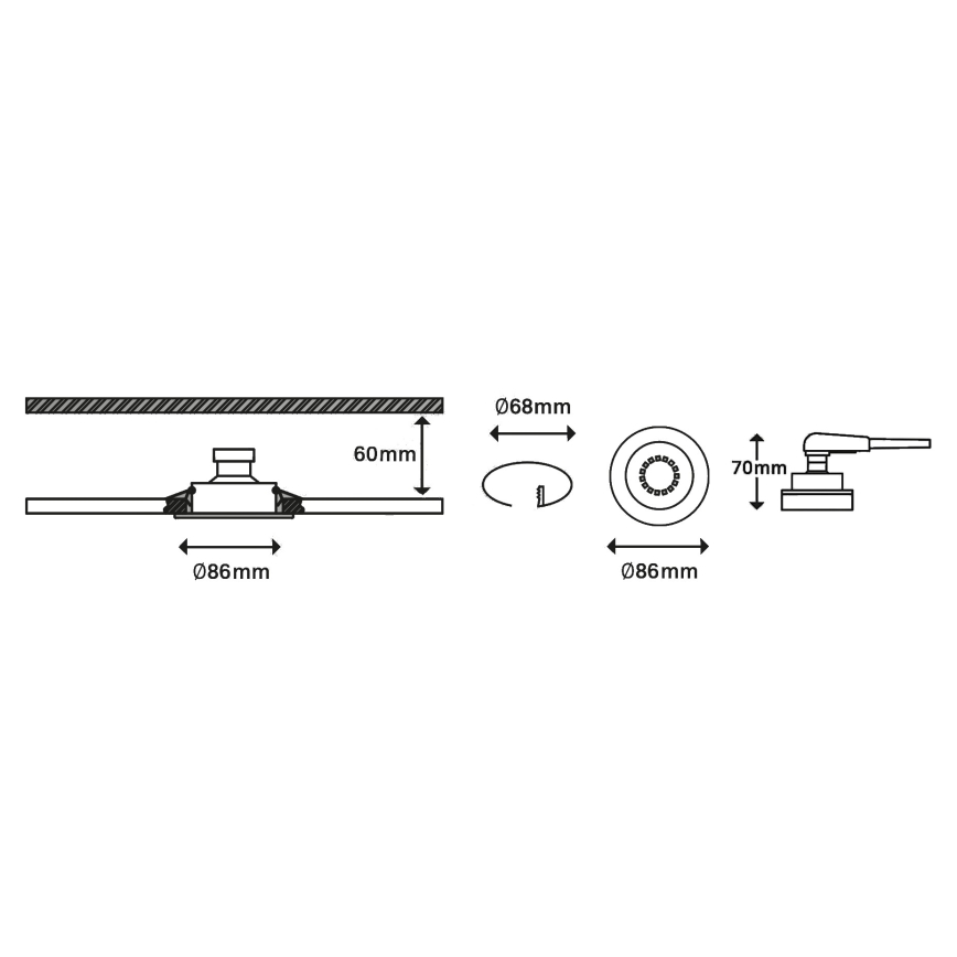 Briloner 7149-032-RINKINYS 3xLED Reguliuojamas vonios šviestuvas 1xGU10/5W/230V IP23