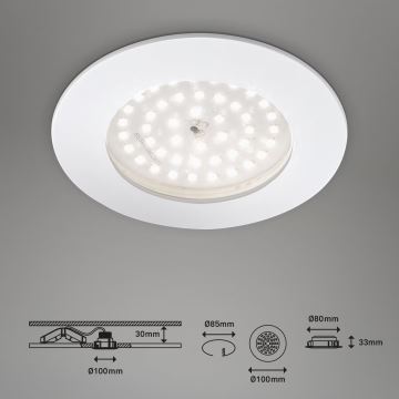 Briloner 7206-016 - LED įleidžiamas lubinis vonios šviestuvas LED/10,5W/230V IP44