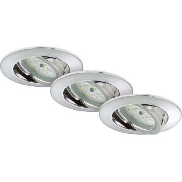 Briloner 7209-012 - KOMPLEKTAS 3x LED įleidžiamas lubinis vonios šviestuvas LED/5W/230V IP23