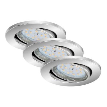 Briloner 7219-038 - KOMPLEKTAS 3x LED Reguliuojamas vonios įleidžiamas šviestuvas 1xGU10/5W/230V IP23