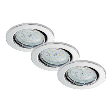 Briloner 7220-038 - PACK 3x LED Įleidžiamas vonios šviestuvas FIT 1xGU10/5W/230V