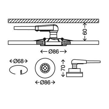 Briloner 7220-038 - PACK 3x LED Įleidžiamas vonios šviestuvas FIT 1xGU10/5W/230V