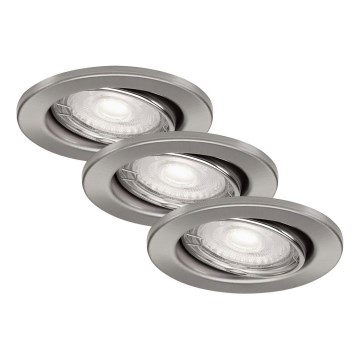 Briloner 7277-032 - KOMPLEKTAS 3x LED Reguliuojamas vonios įleidžiamas šviestuvas 1xGU10/5W/230V IP23