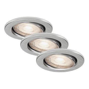 Briloner 7277-039 - KOMPLEKTAS 3x LED Reguliuojamas vonios įleidžiamas šviestuvas 1xGU10/5W/230V IP23