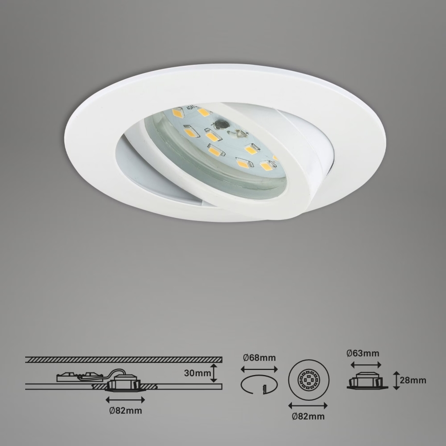 Briloner 7296-016 - LED Reguliuojamas vonios įleidžiamas šviestuvas LED/6,5W/230V IP23