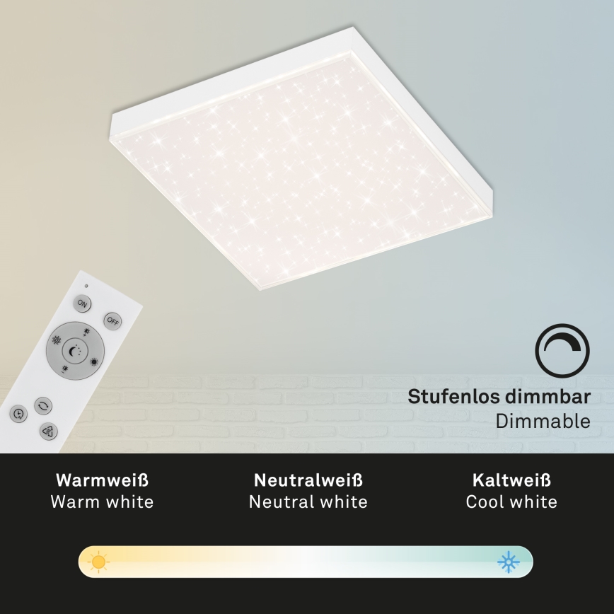 Briloner 7381-016 - LED Pritemdomas lubinis šviestuvas STARRY SKY LED/15W/230V 3000-6500K + nuotolinio valdymo pultas