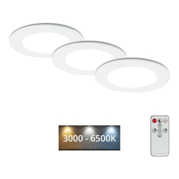 Briloner - KOMPLEKTAS 3x LED Reguliuojamas vonios įleidžiamas šviestuvas LED/4,8W/230V 3000-6500K IP44 + nuotolinio valdymo pultas