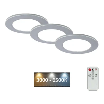 Briloner - KOMPLEKTAS 3x LED Reguliuojamas vonios įleidžiamas šviestuvas LED/4,8W/230V 3000-6500K IP44 + nuotolinio valdymo pultas