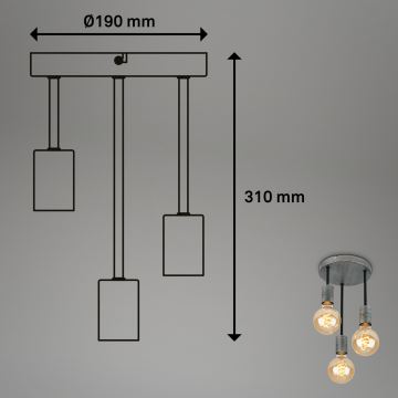 Briloner - Pakabinamas sietynas HENGA 3xE27/60W/230V