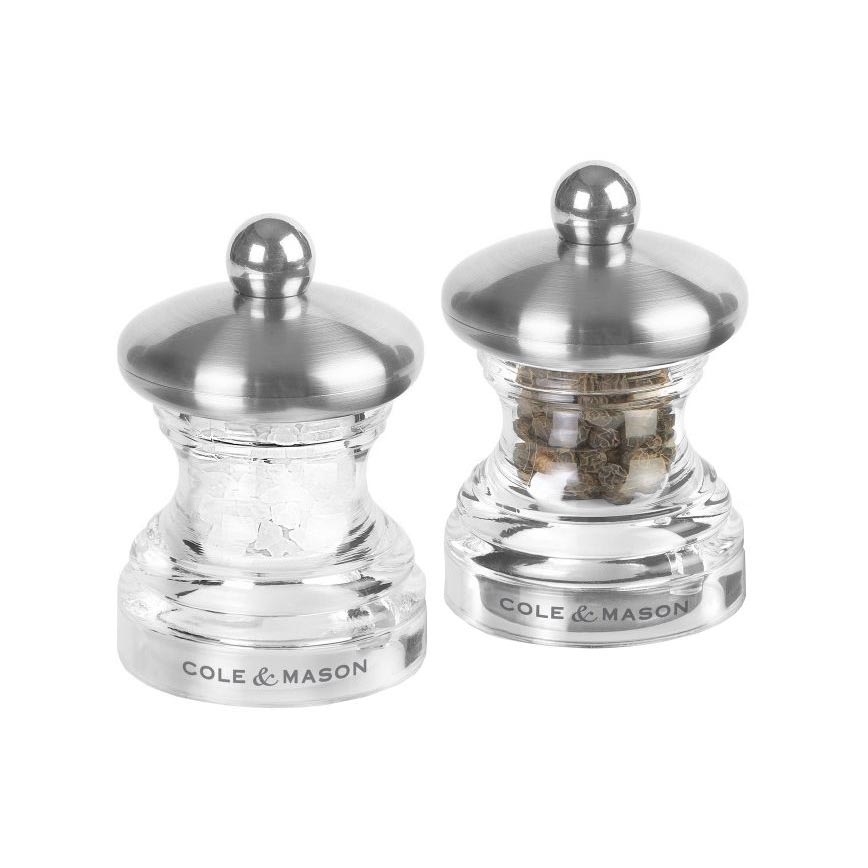 Cole&Mason - Druskos ir pipirų malūnėlių rinkinys BUTTON 2 vnt 6,5 cm