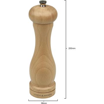 Cole&Mason - Druskos malūnėlis CAPSTAN BEECH bukas 20 cm