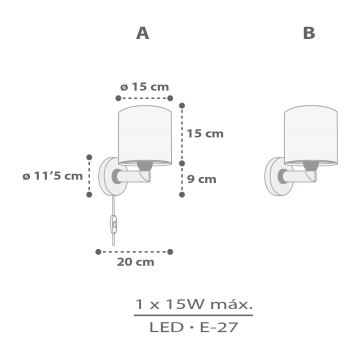 Dalber 60629 - Vaikiškas sieninis šviestuvas RHICO AND CROCO 1xE27/15W/230V