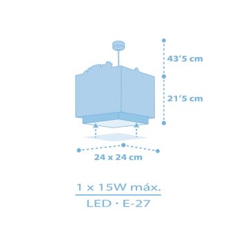 Dalber 63112T - Vaikiškas sietynas JUNGLE 1xE27/15W/230V mėlynas