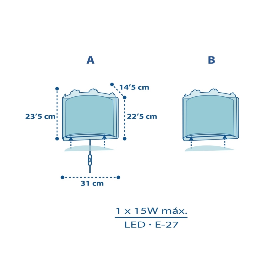 Dalber D-76118 - Vaikiškas sieninis šviestuvas MY LITTLE JUNGLE 1xE27/15W/230V