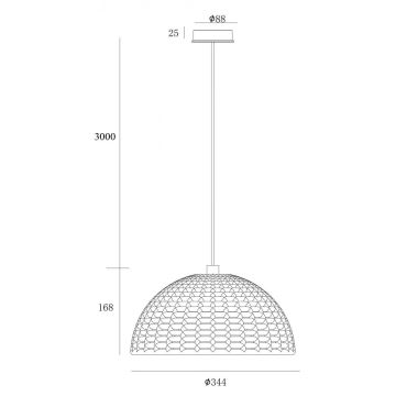 Deko-Light 342143 - Pakabinamas sietynas BASKET 1xE27/40W/230V diametras 35 cm