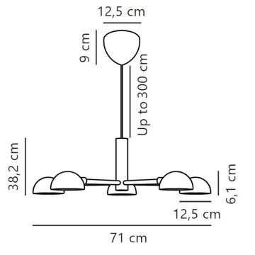 DFTP by Nordlux - Pakabinamas sietynas NOMI 5xE14/8W/230V juoda