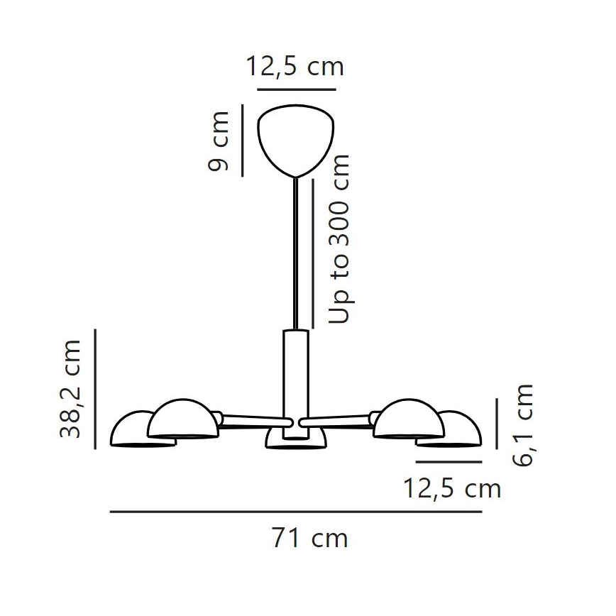 DFTP by Nordlux - Pakabinamas sietynas NOMI 5xE14/8W/230V juoda