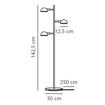 DFTP by Nordlux - Toršeras NOMI 3xE14/8W/230V juoda