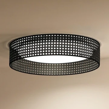 Duolla - LED lubinis šviestuvas ROLLER RATTAN LED/24W/230V juoda