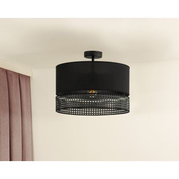 Duolla - Tvirtinamas sietynas DOUBLE RATTAN 1xE27/15W/230V juoda