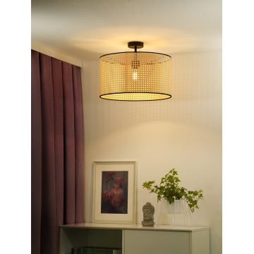 Duolla - Tvirtinamas sietynas ROLLER RATTAN 1xE27/15W/230V smėlio spalva/juoda