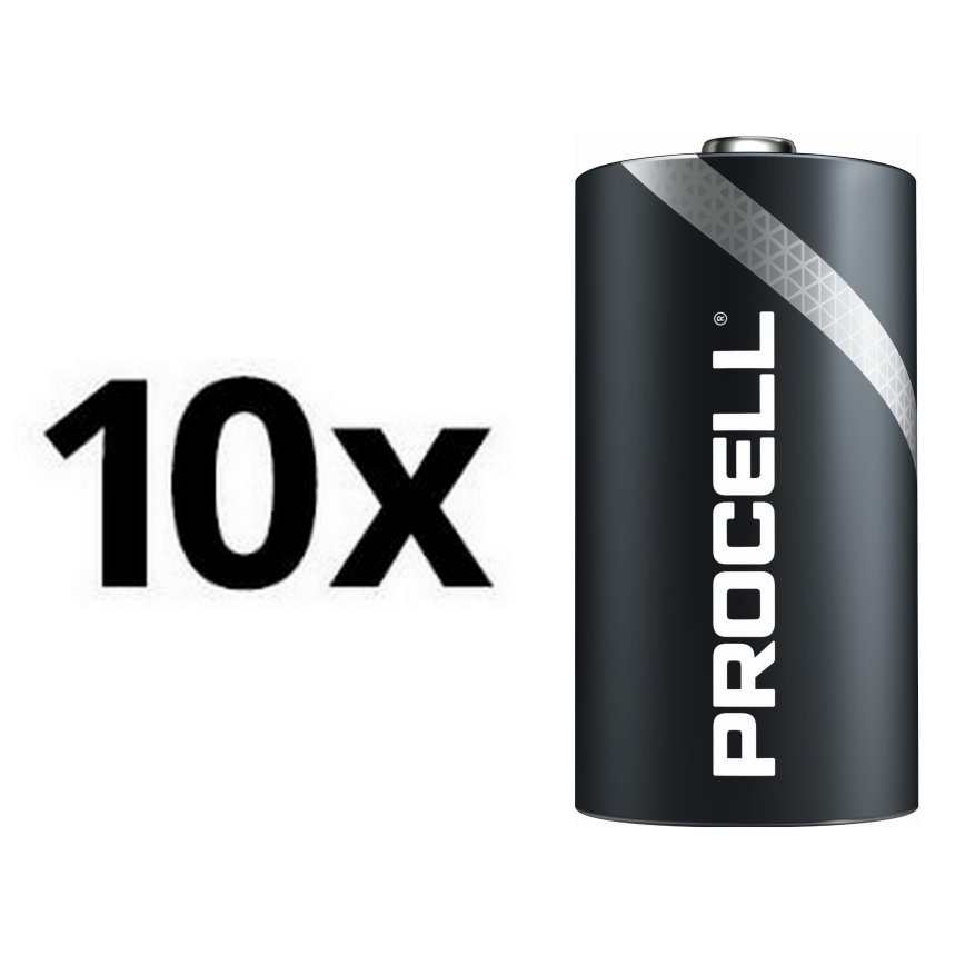 Duracell - 10 vnt. Šarminė baterija Procell Industrial LR20/D 1,5V 15476 mAh