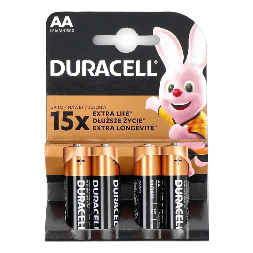 Duracell - 4 vnt. Šarminė baterija Basic LR06/AA 1,5V 2650 mAh