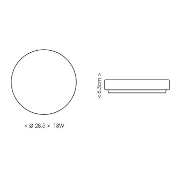 LED lubinis vonios šviestuvas LIRA LED/18W/230V 4000K diametras 28,5 cm IP44