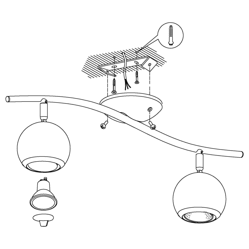 EGLO - Akcentinis LED šviestuvas 2xGU10/3W LED