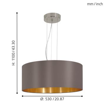 Eglo - Kabantis sietynas, ant laido 3xE27/60W/230V