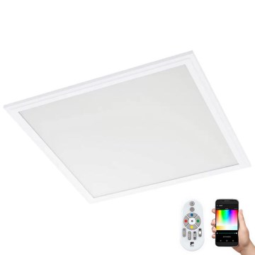 Eglo 32547 - LED RGBW Pritemdomas paviršinis/įleidžiamas skydelis 2in1 SALOBRENA-C LED/34W/230V baltas 60x60 cm + valdymo pultas