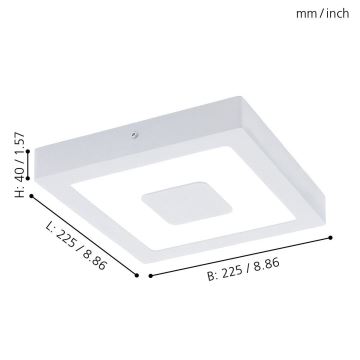 Eglo 33135 - LED lubinis vonios šviestuvas IPHIAS LED/16,5W/230V 4000K IP44