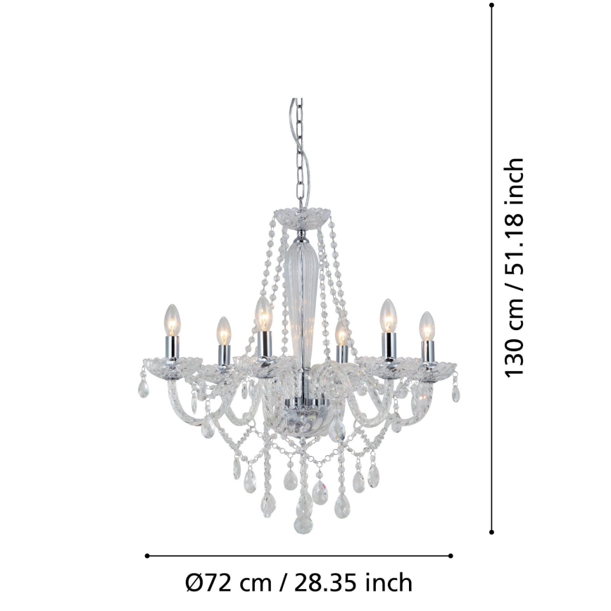 Eglo 39099 - Sietynas BASILANO 1 6xE14/40W/230V