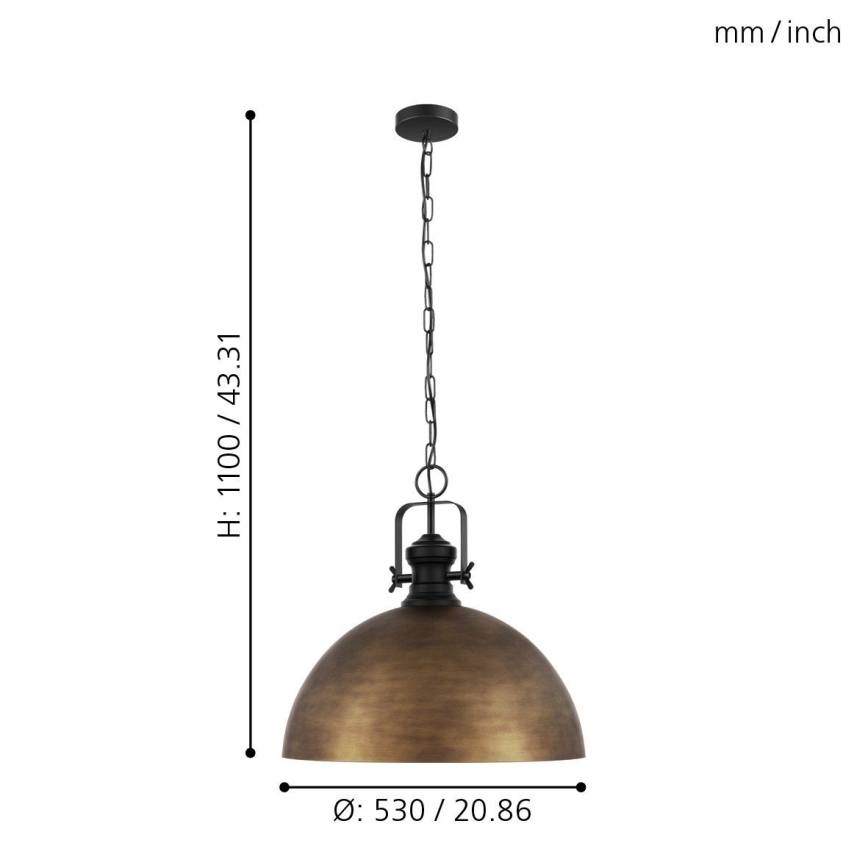 Eglo 43214 - Sietynas, kabinamas ant grandinės COMBWICH 1xE27/60W/230V