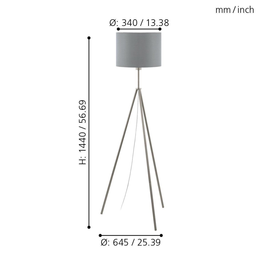 Eglo 55731 - LED toršeras SCIGLIATI 1xE27/11W/230V pilka