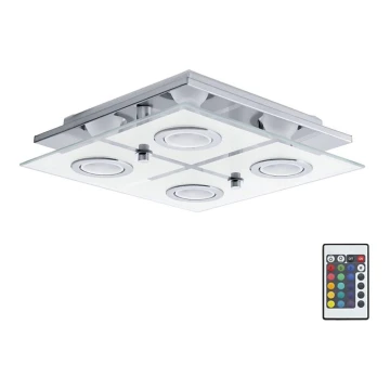 Eglo 75378 - LED RGBW Pritemdomas lubinis šviestuvas CABO-C 4xGU10/4W/230V + nuotolinio valdymo pultas