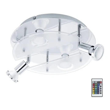 Eglo 75381 - LED RGBW Pritemdomas prožektorius  CABO-C 4xGU10/4W/230V + nuotolinio valdymo pultas