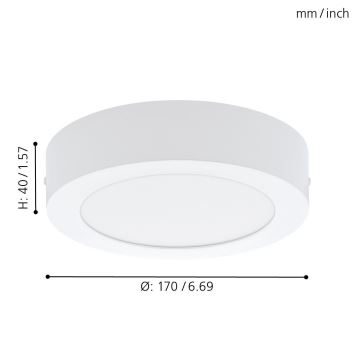 Eglo 78198 - LED lubinis šviestuvas FUEVA LED/10,9W/230V