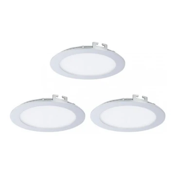 Eglo 78735 - KOMPLEKTAS 3x LED įleidžiamas lubinis vonios šviestuvas FUEVA LED/10,95W/230V IP44