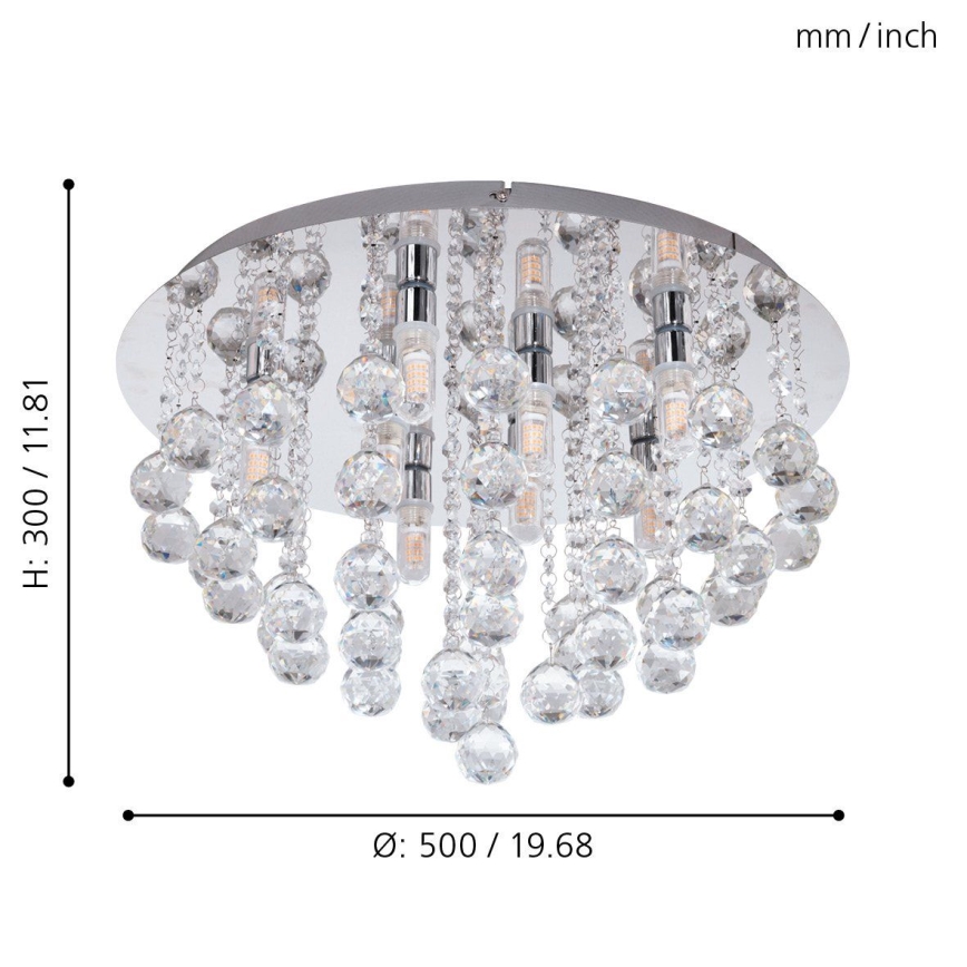 Eglo 79516 - LED lubinis vonios šviestuvas MONTEPRANDONE 8xG9/3W/230V IP44 chromas