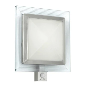 EGLO 88163 - Sieninis lauko šviestuvas su jutikliu PALI 1xE27/15W + 1xLED/1,28W IP44