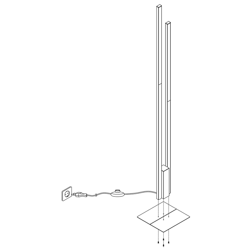 Eglo - LED RGBW Reguliuojamas toršeras 2xLED/16W/230V juodas ZigBee