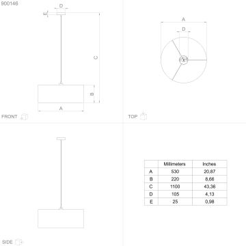 Eglo - Pakabinamas sietynas 1xE27/40W/230V diametras 53 cm