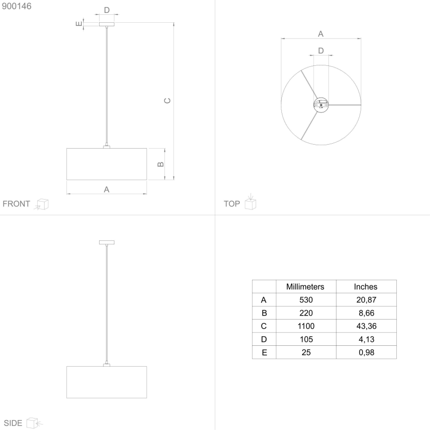 Eglo - Pakabinamas sietynas 1xE27/40W/230V diametras 53 cm