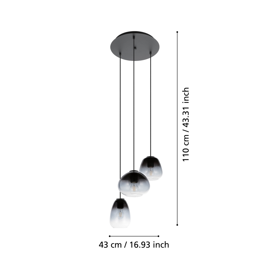 Eglo - Pakabinamas sietynas 3xE27/40W/230V d. 43 cm