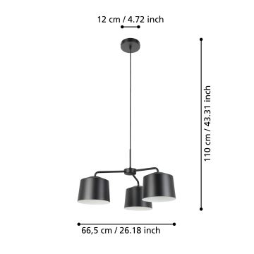 Eglo - Pakabinamas sietynas  3xE27/40W/230V