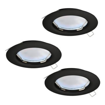 Eglo - RINKINYS 3x LED Įleidžiami šviestuvai PENETO 1xGU10/2,8W/230V