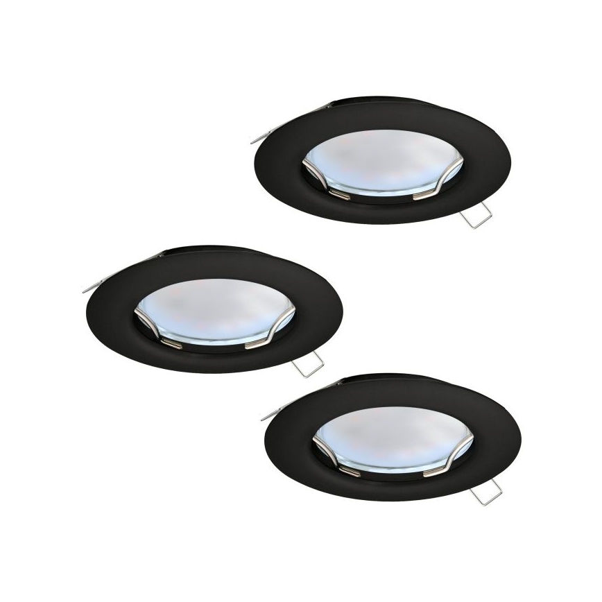 Eglo - RINKINYS 3x LED Įleidžiami šviestuvai PENETO 1xGU10/2,8W/230V