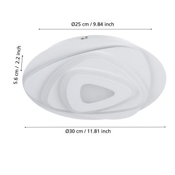 Eglo - LED lubinis šviestuvas LED/14,7W/230V diametras 30 cm