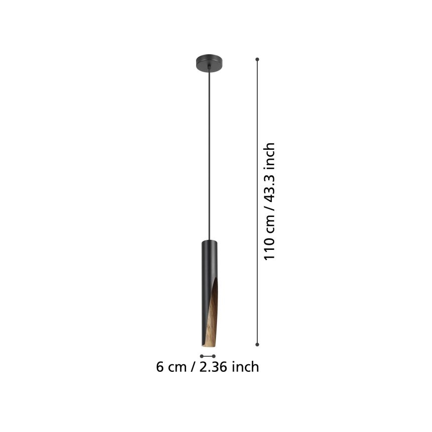 Eglo - LED Pakabinamas sietynas 1xGU10/4,5W/230V juoda/ruda